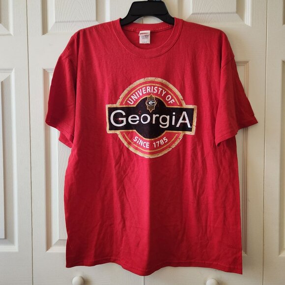 University Of Georgia Red Graphic T-Shirt BMOC X-Large 100% Cotton Mens College - Picture 1 of 6